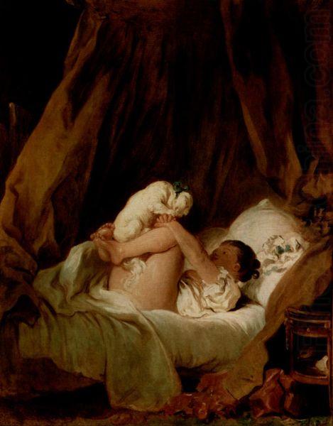 Jean-Honore Fragonard Madchen im Bett oil painting picture